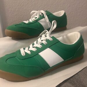 Madden Girl Green and White Athletic Shoes